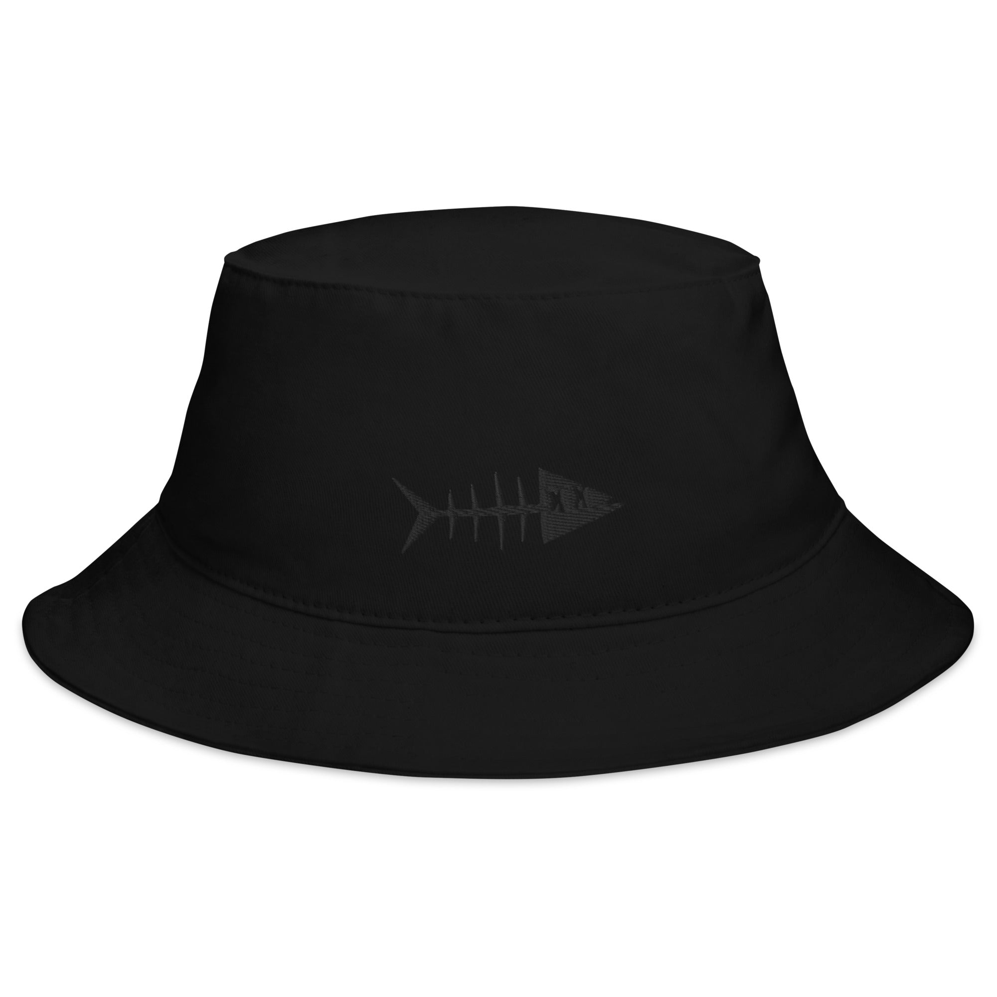 Clishirt© Embroidered Black Fish Bucket Hat