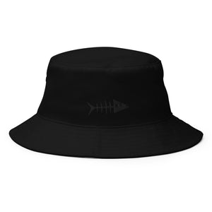 Clishirt© Embroidered Black Fish Bucket Hat