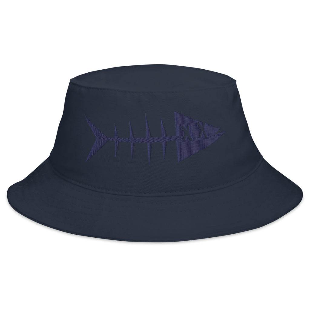 Clishirt© Embroidered Navy Fish Bucket Hat