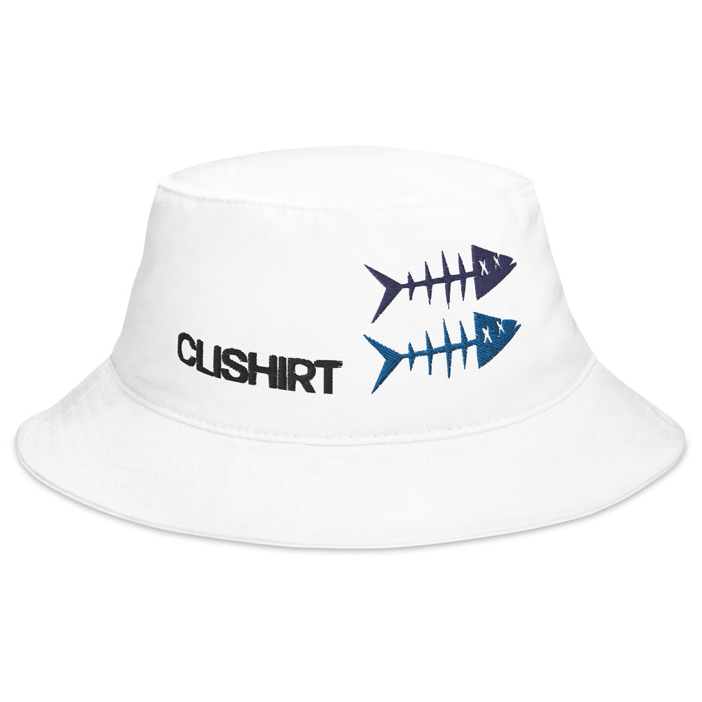 Clishirt© Embroidered Navy Royal Blue Fish Bucket Hat