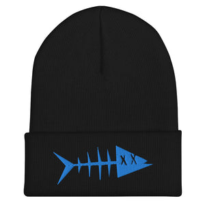 Clishirt© Teal Blue Fish Cuffed Beanie