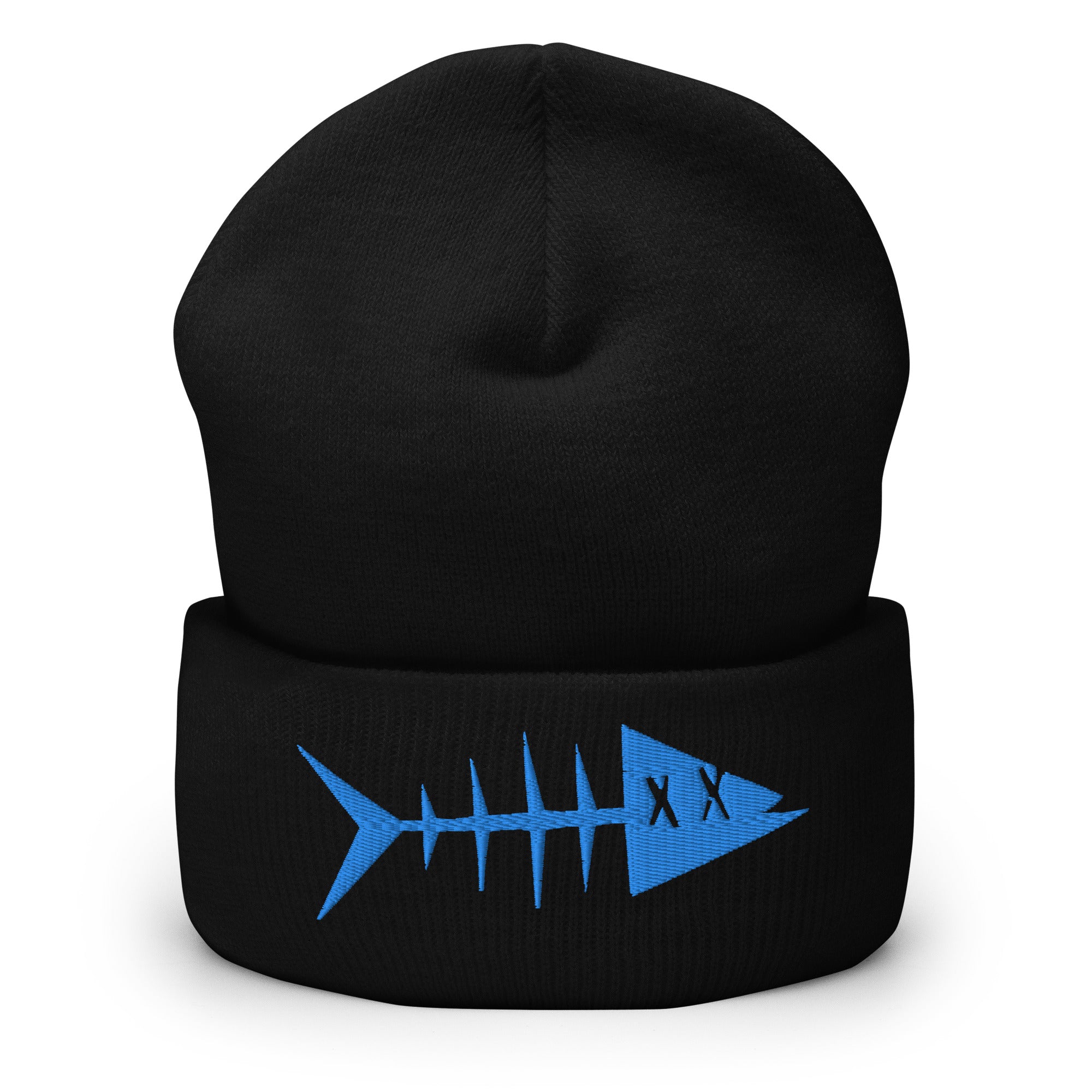 Clishirt© Teal Blue Fish Cuffed Beanie