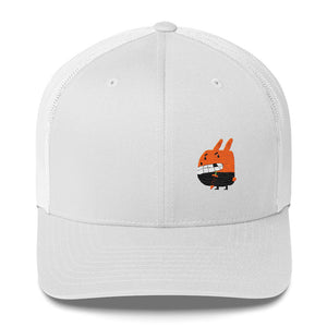 Clishirt© Unlimited Color Embroidered Indecent Rabbit Illustration Trucker Cap