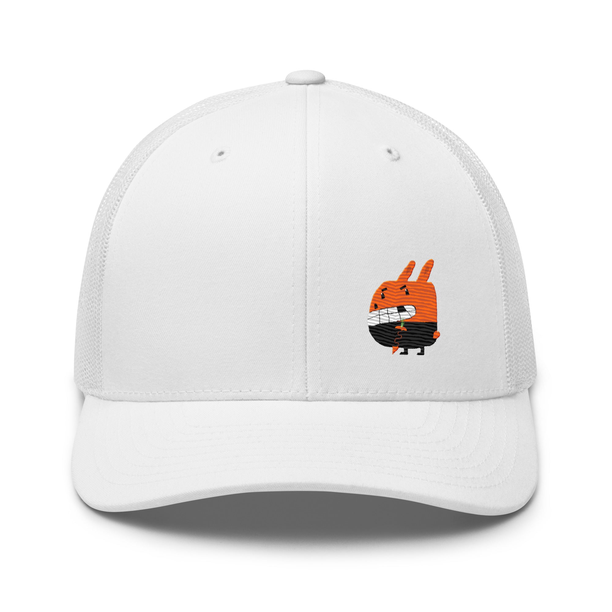 Clishirt© Unlimited Color Embroidered Indecent Rabbit Illustration Trucker Cap