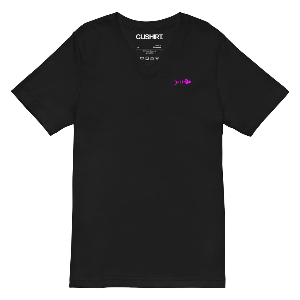 Clishirt© Magenta Fish Unisex Short Sleeve V-Neck T-Shirt