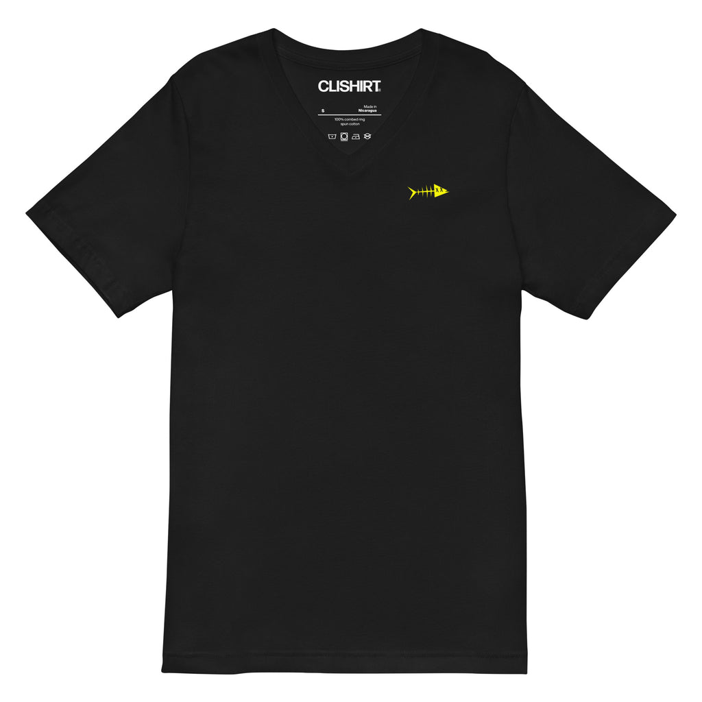 Clishirt© Yellow Fish Unisex Short Sleeve V-Neck T-Shirt