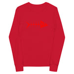 Clishirt© Red Fish Youth red long sleeve tee